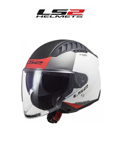 LS2 헬멧 OF600 COPTER URBANE MATT WHITE RED