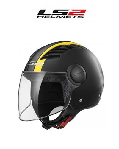 LS2 헬멧 OF562 AIRFLOW METROPOLIS MATT BLACK YELLOW LONG